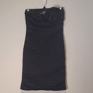 Impress Black Strapless Bodycon Dress with Rosette - Size M